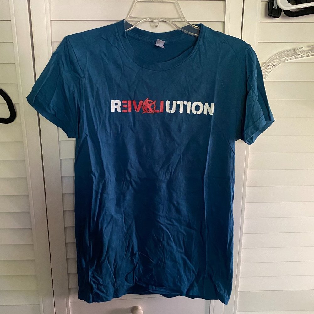 Hunger Games fan shirt, blue, L